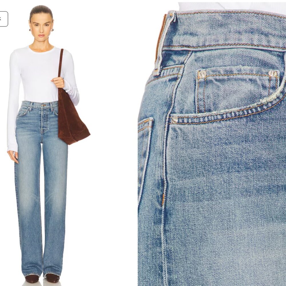 NWOT GRLFRND Brooklyn High Rise Straight Jeans size 28 - Picture 3 of 5